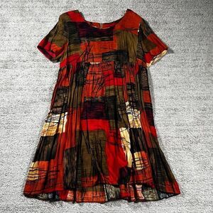Vintage 90s KC Spencer New York Multi Color Midi Dress